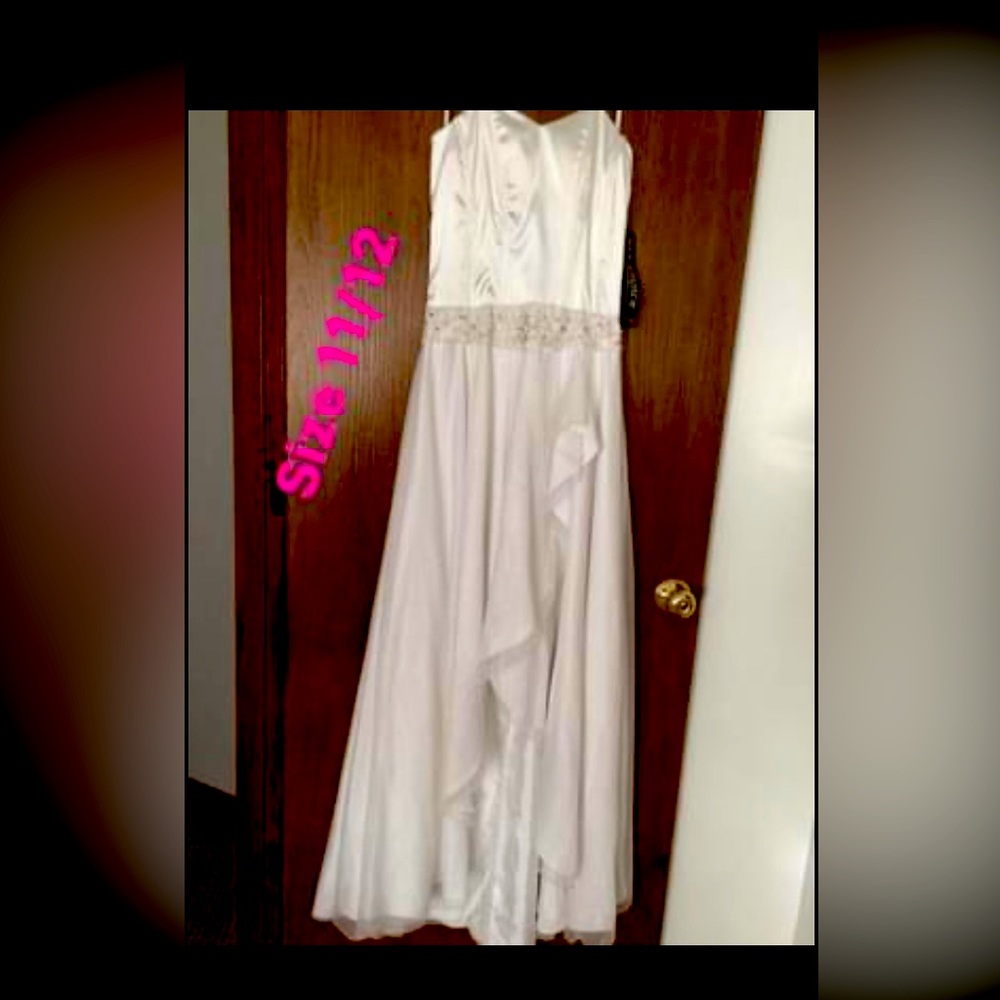 White Sparkly Beaded Waist Dress